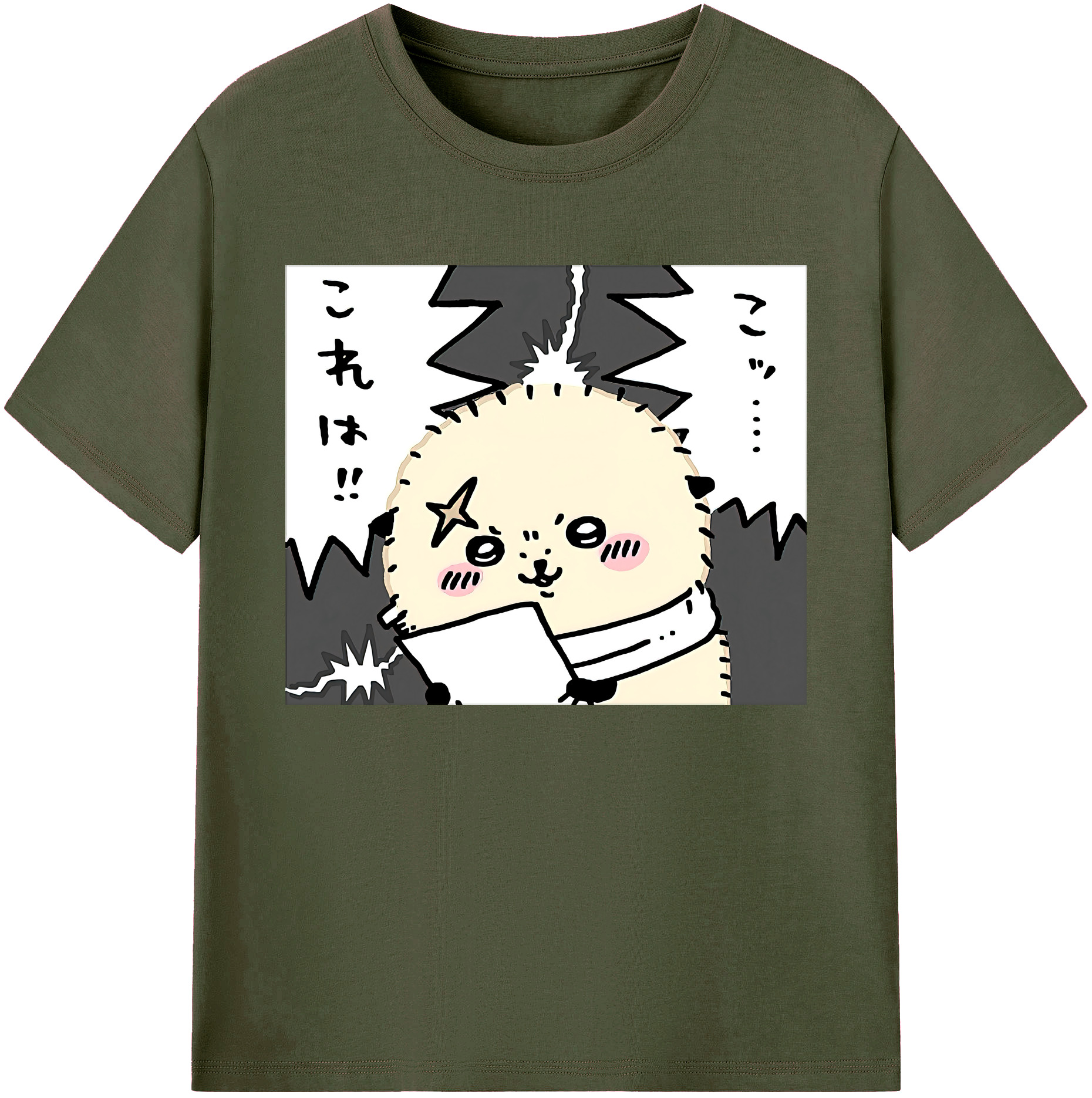 （画像用） ちいかわ ラッコ Chii-kawa Sea otter 綿100％ メンズ半袖Tシャツ｜肌触りやわらか＆通気性